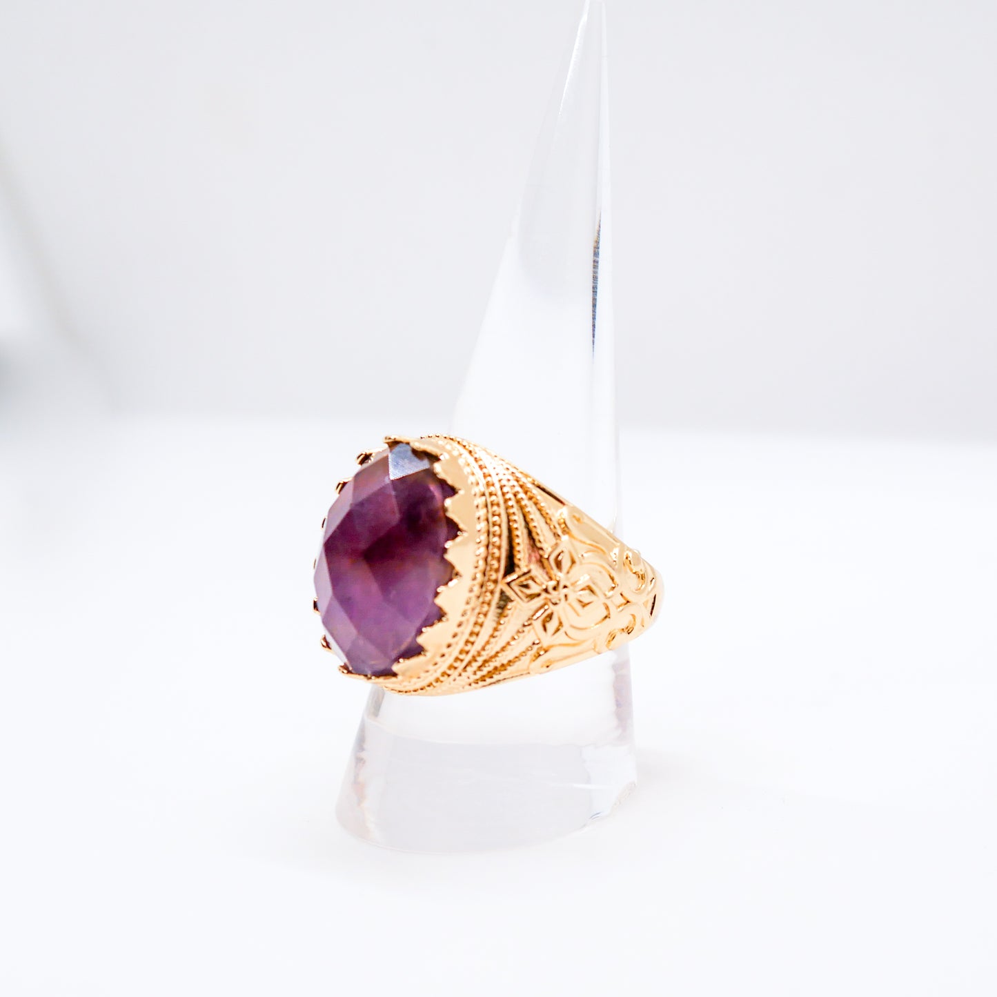 Regal Radiance Crystal Adjustable Ring