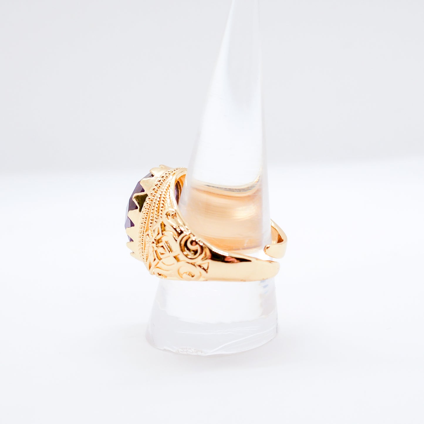 Regal Radiance Crystal Adjustable Ring