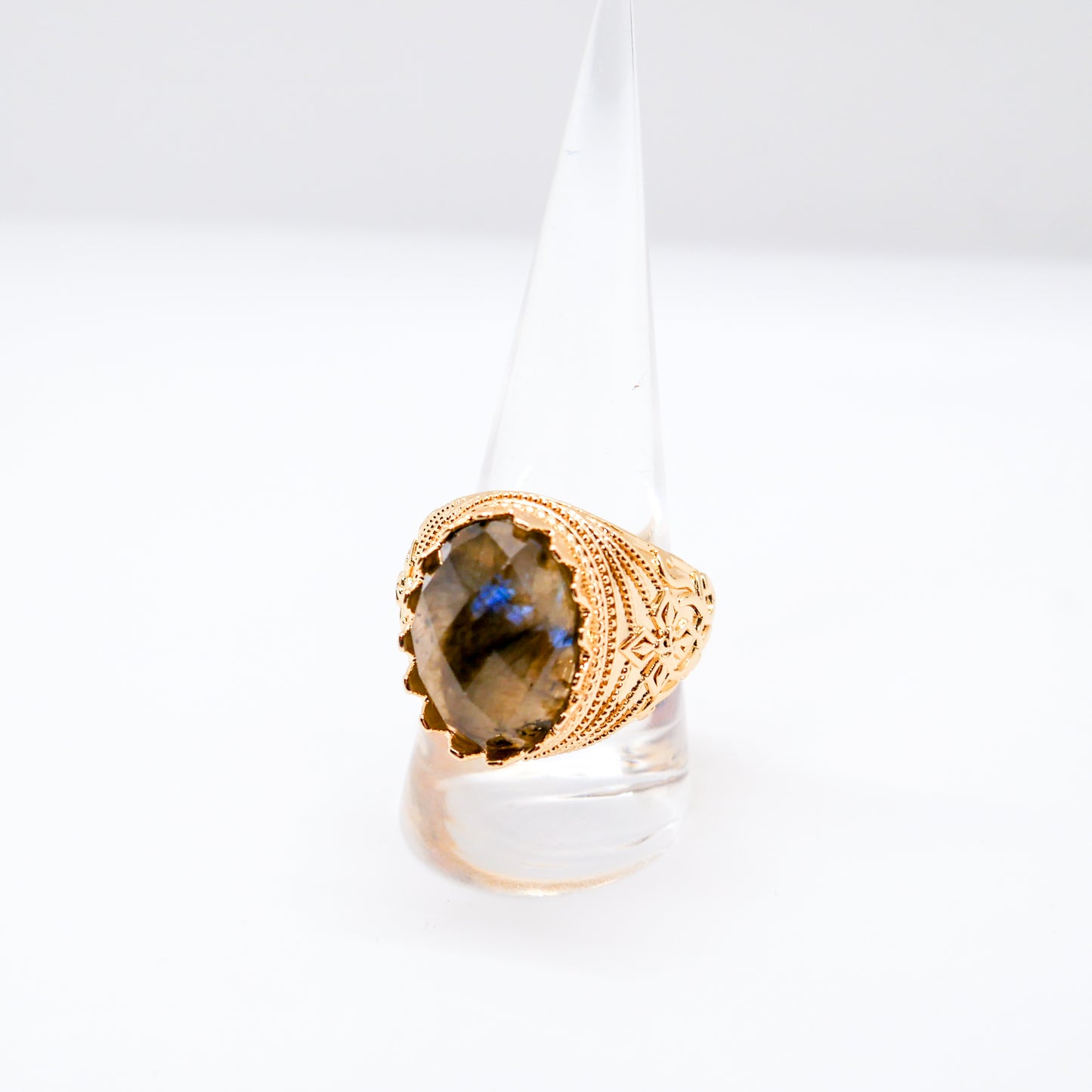 Regal Radiance Crystal Adjustable Ring