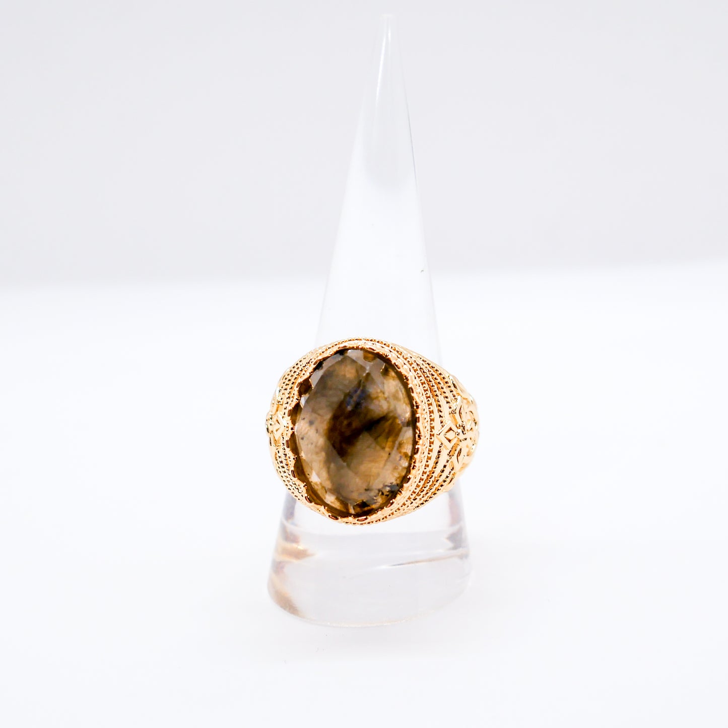 Regal Radiance Crystal Adjustable Ring