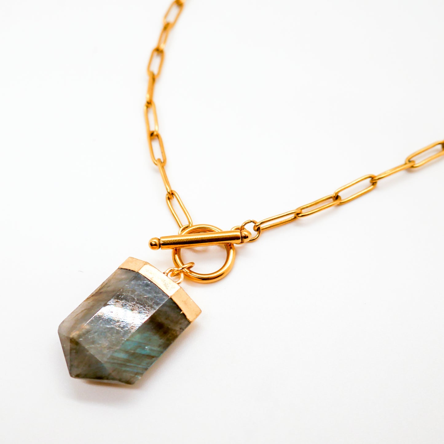 PRE-ORDER Enchanted Chunky Labradorite Toggle Necklace