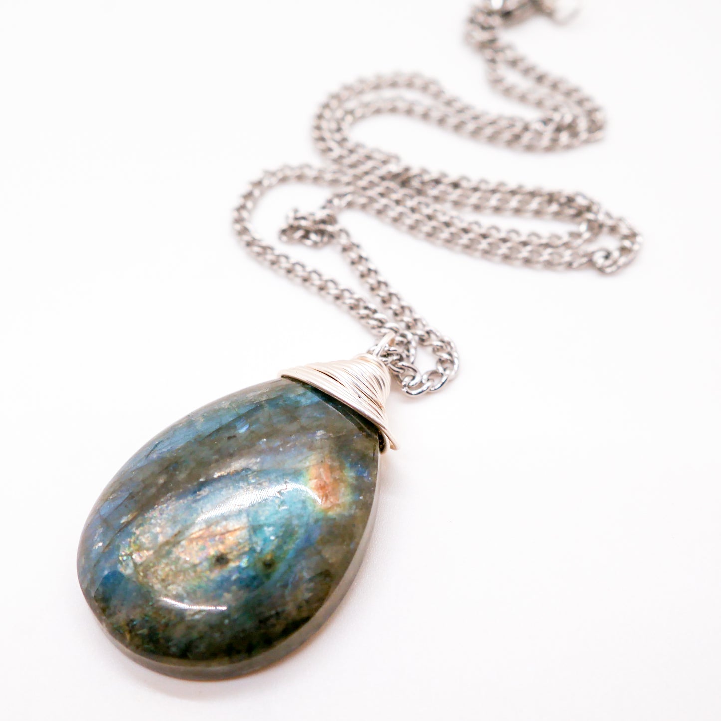 Elemental Wire Wrapped Labradorite Necklace