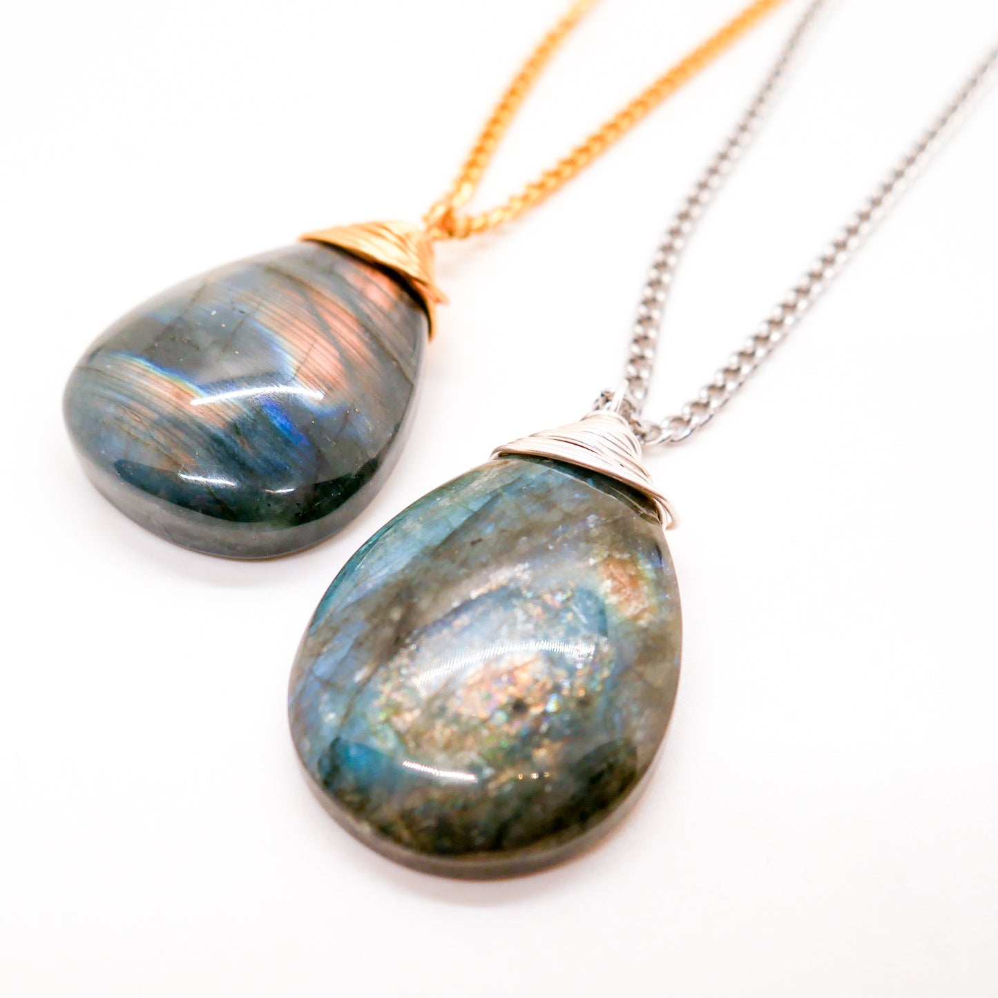 Elemental Wire Wrapped Labradorite Necklace