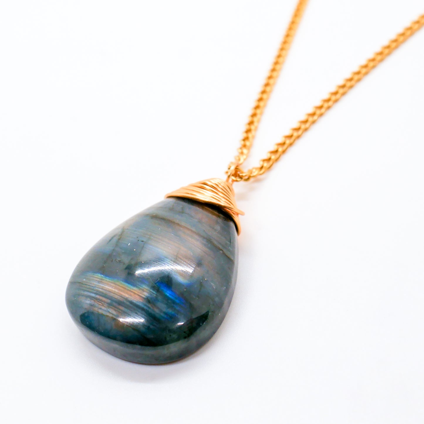 Elemental Wire Wrapped Labradorite Necklace