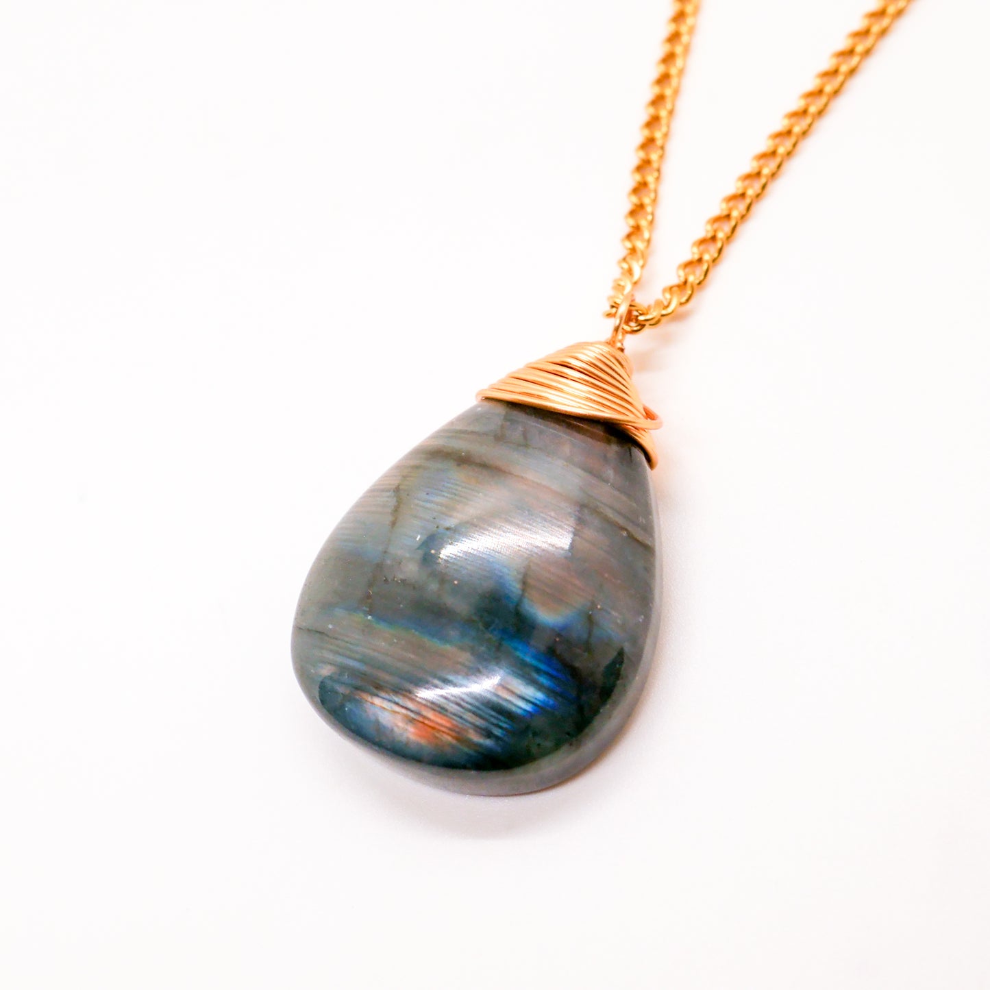 Elemental Wire Wrapped Labradorite Necklace