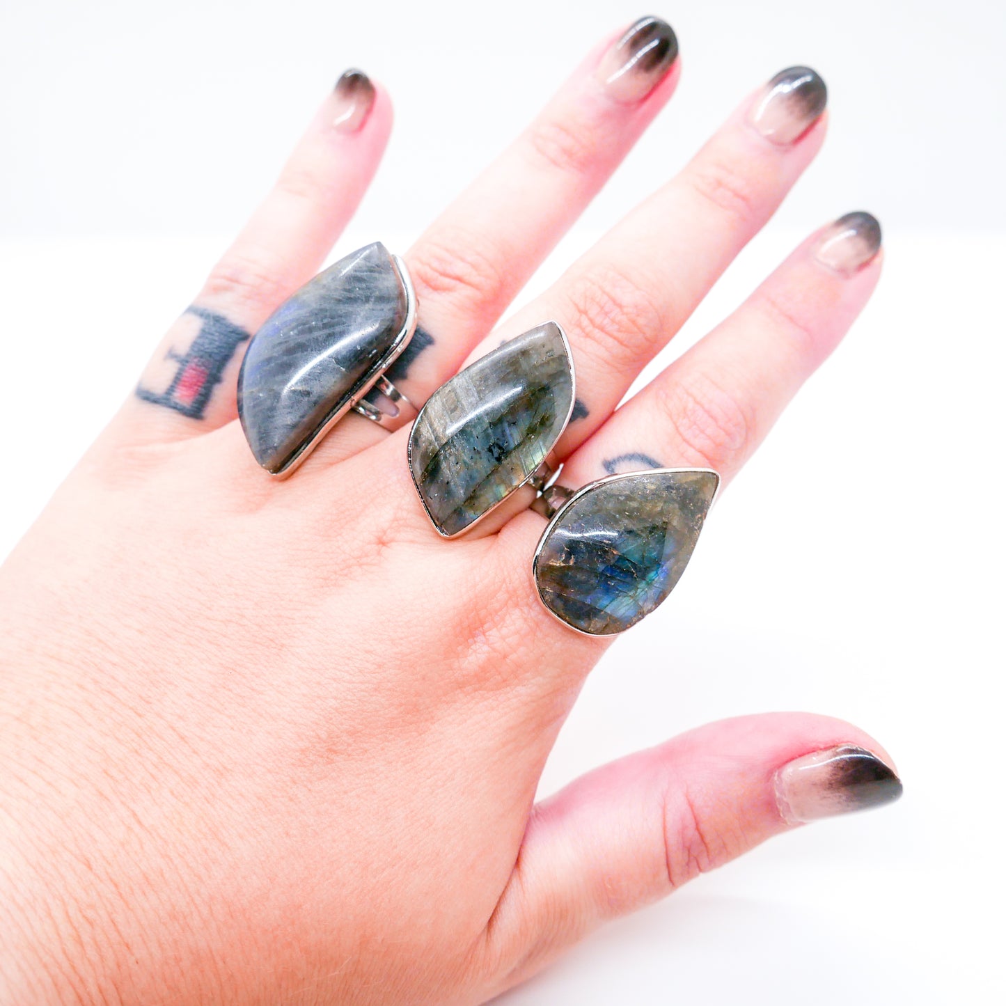 Freeform Labradorite Adjustable Ring