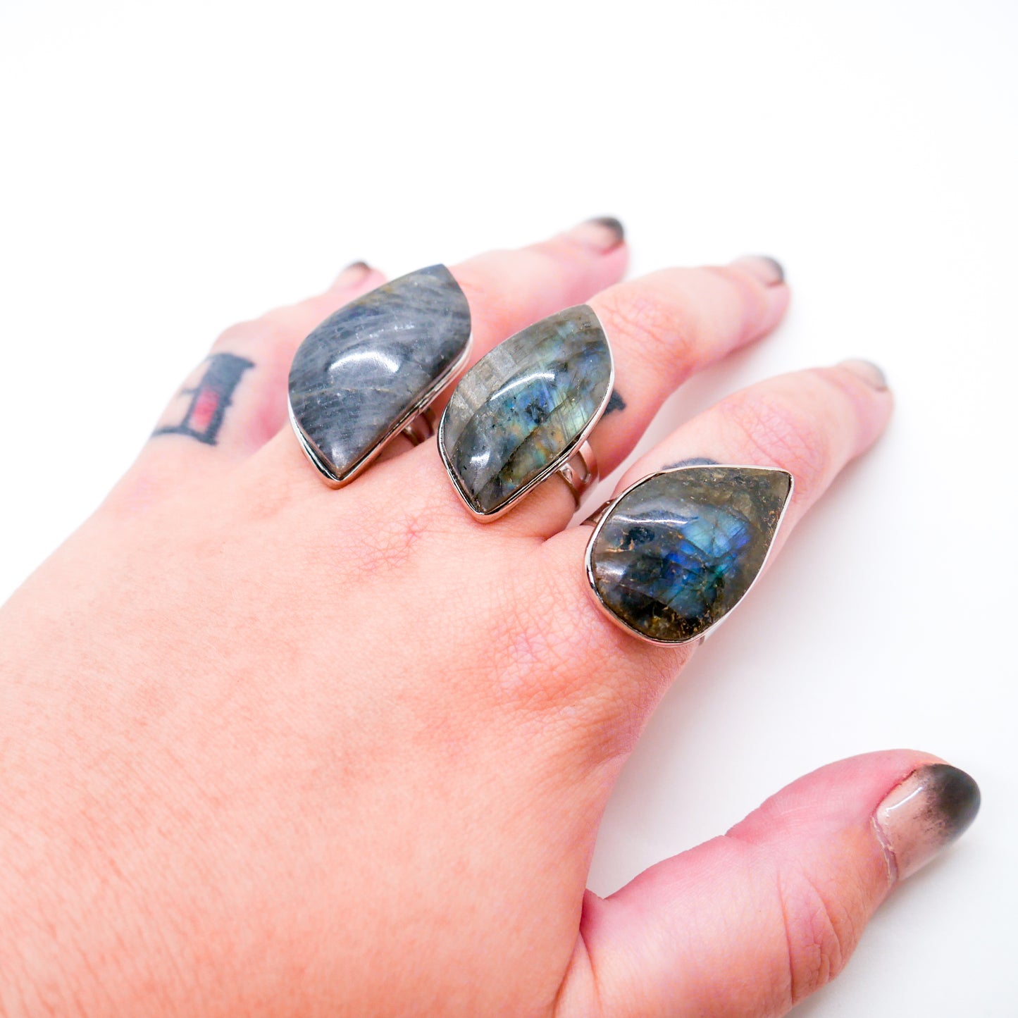 Freeform Labradorite Adjustable Ring