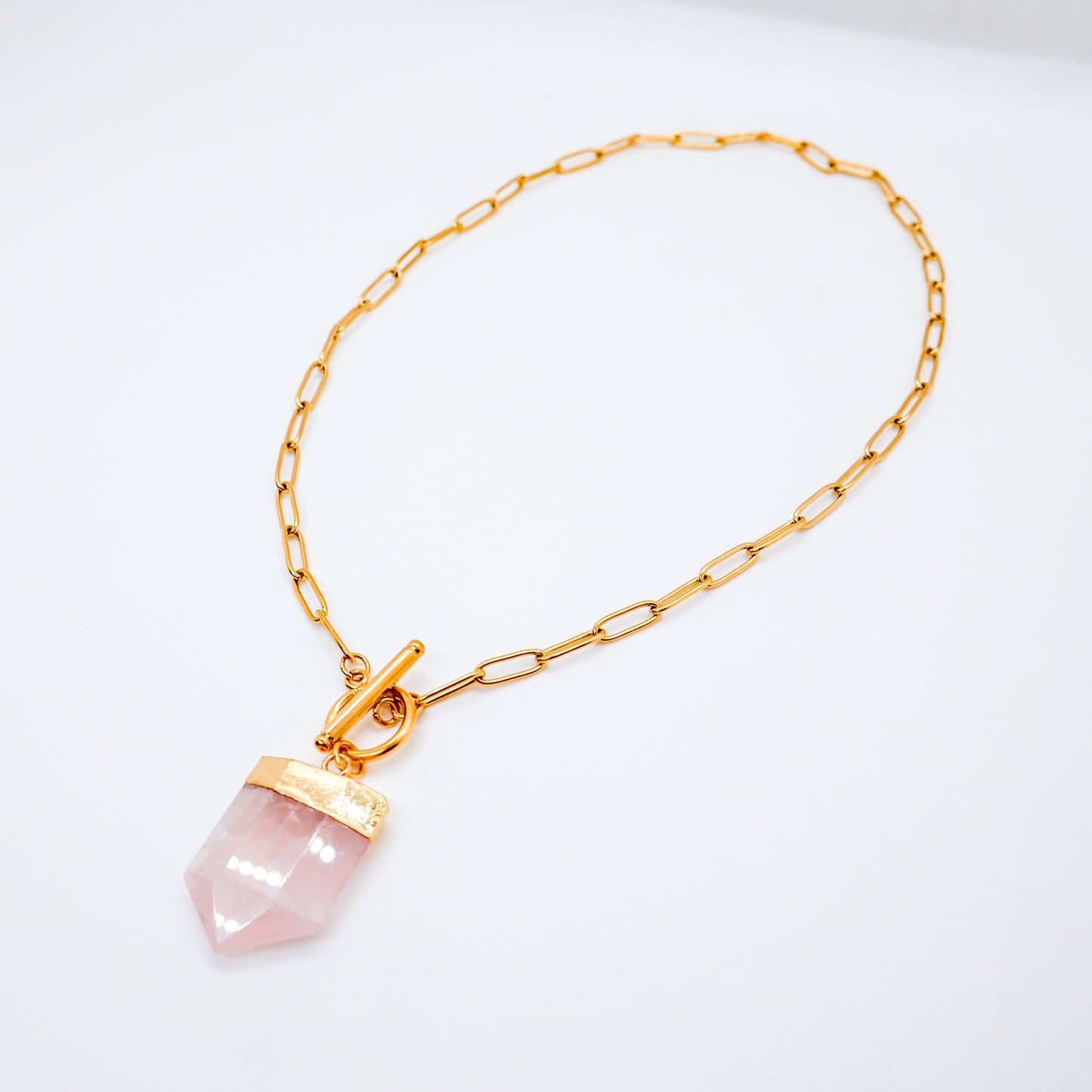 Smitten Rose Quartz Toggle Necklace