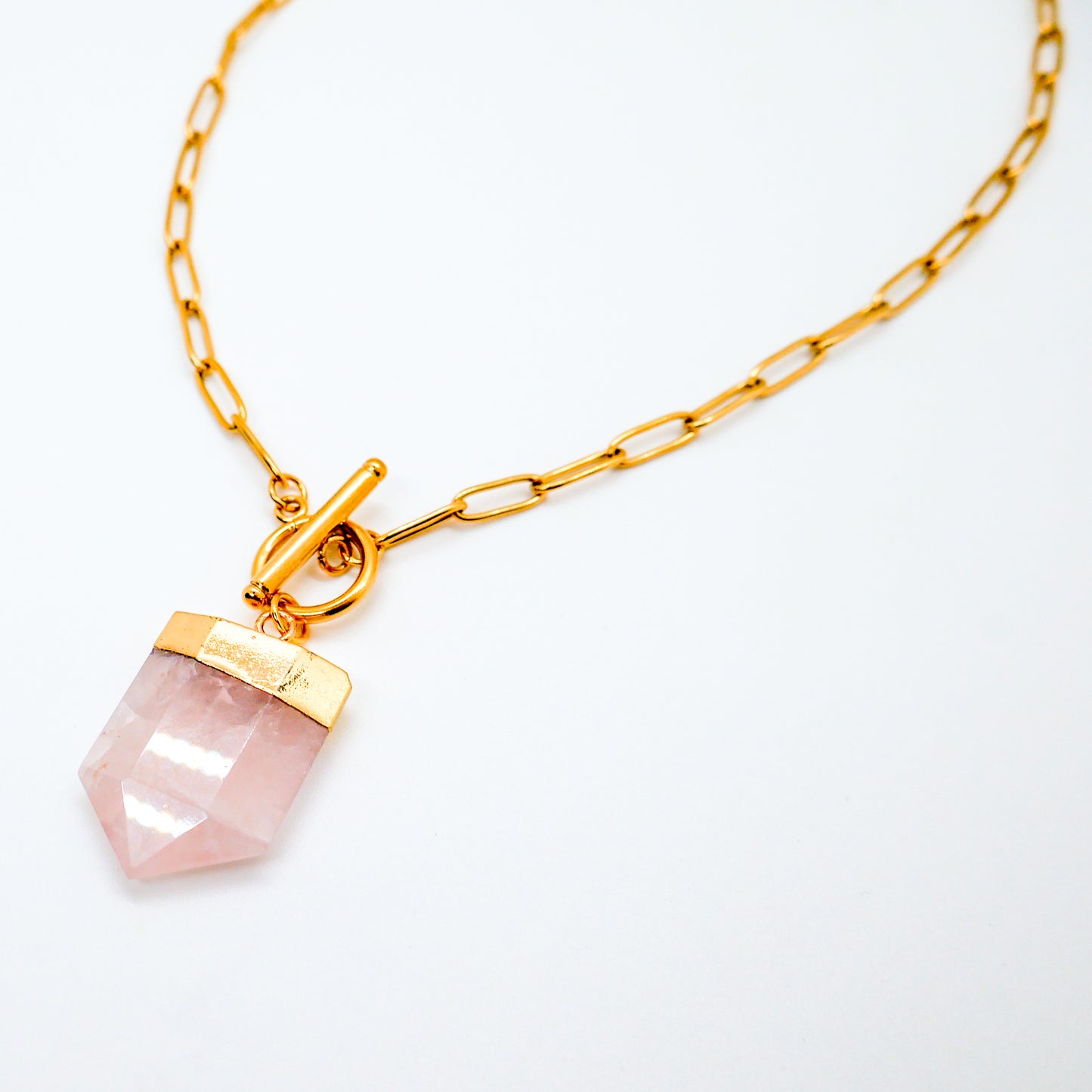 Smitten Rose Quartz Toggle Necklace