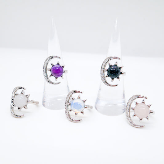 Day and Night Adjustable Crystal Ring