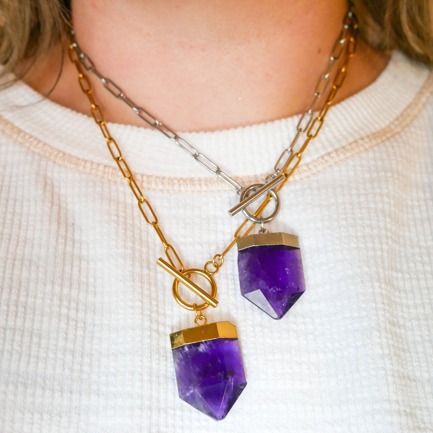 Intuitive Amethyst Toggle Necklace