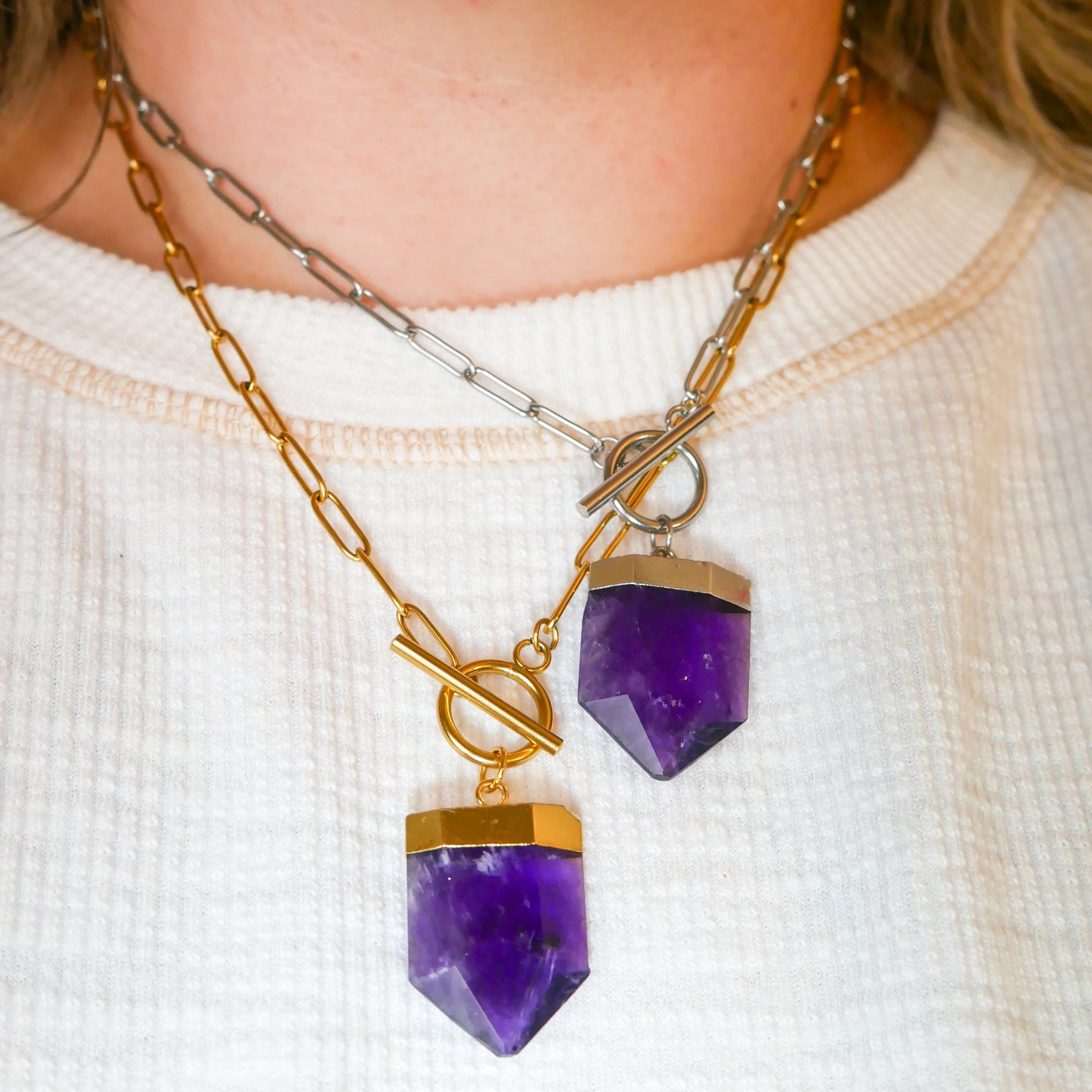 Intuitive Amethyst Toggle Necklace