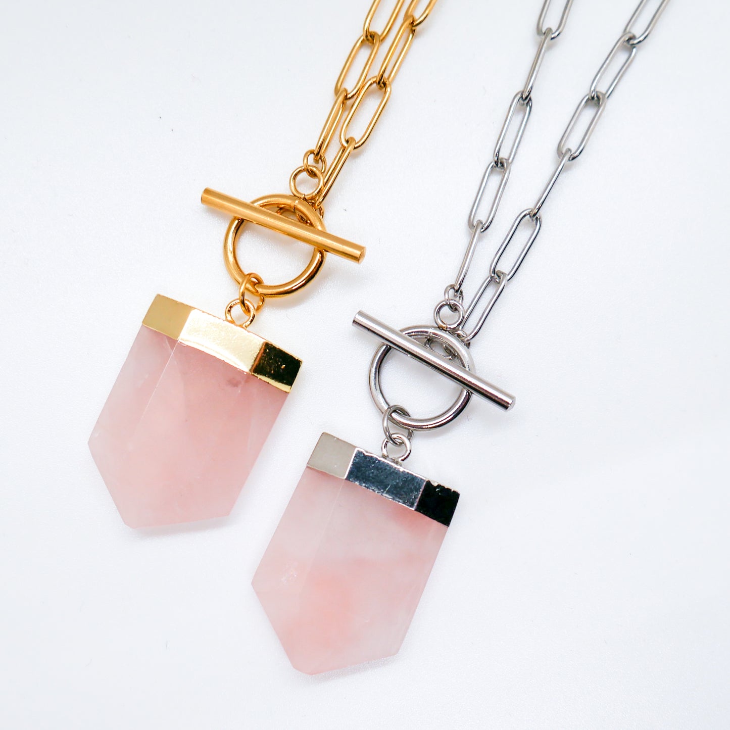 Smitten Rose Quartz Toggle Necklace