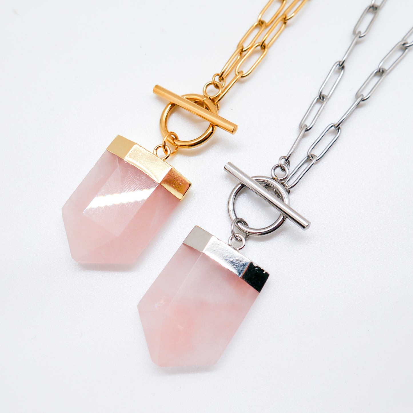 Smitten Rose Quartz Toggle Necklace