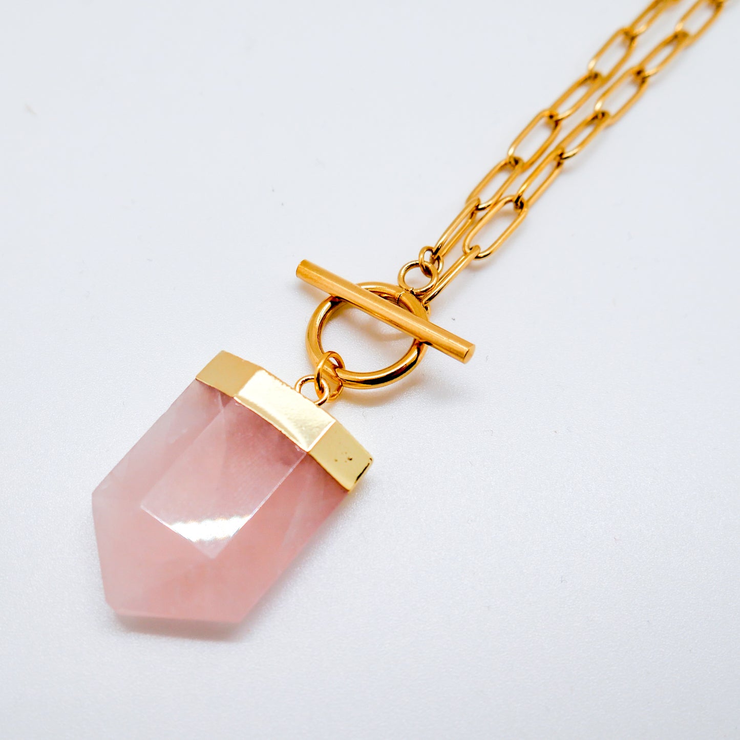 Smitten Rose Quartz Toggle Necklace