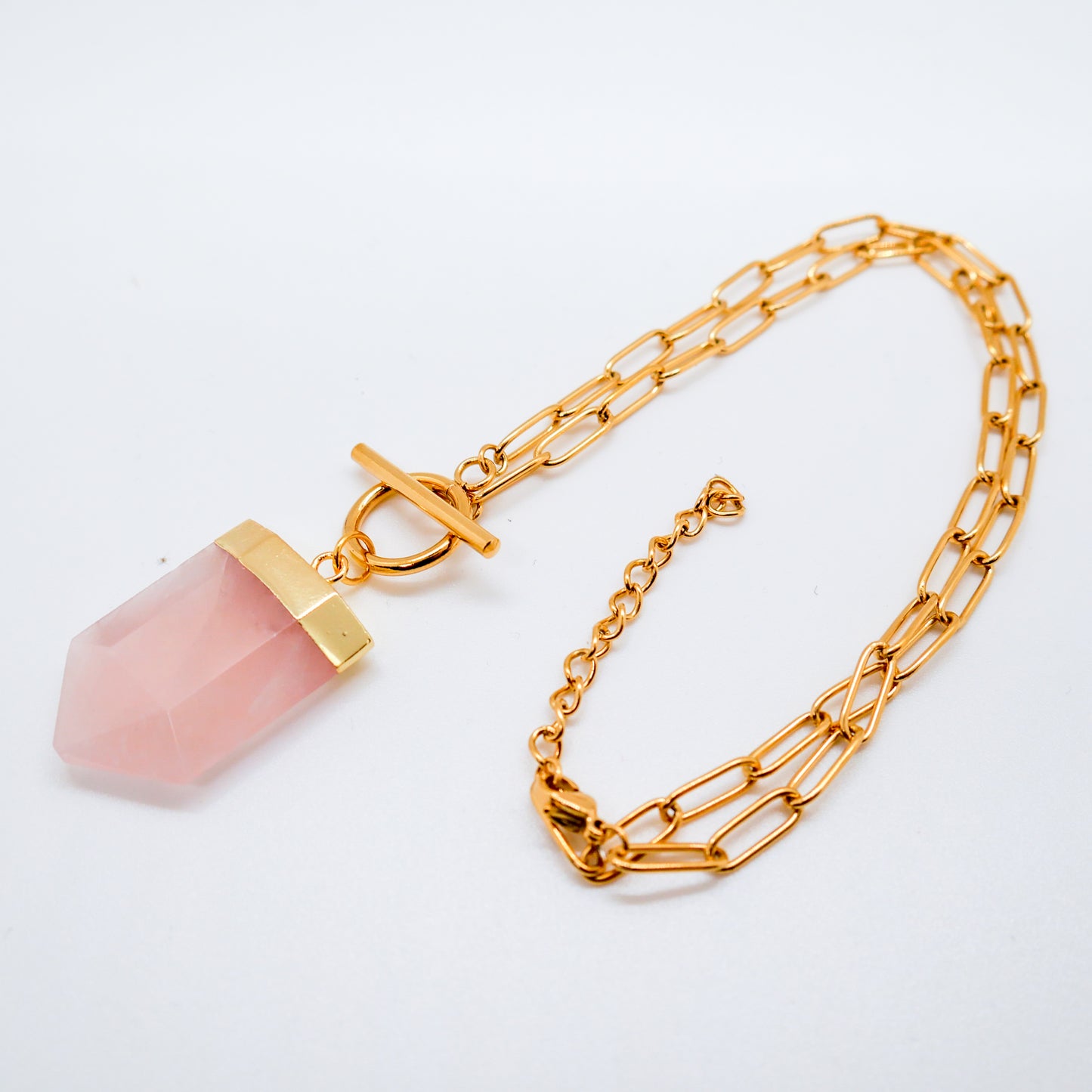 Smitten Rose Quartz Toggle Necklace