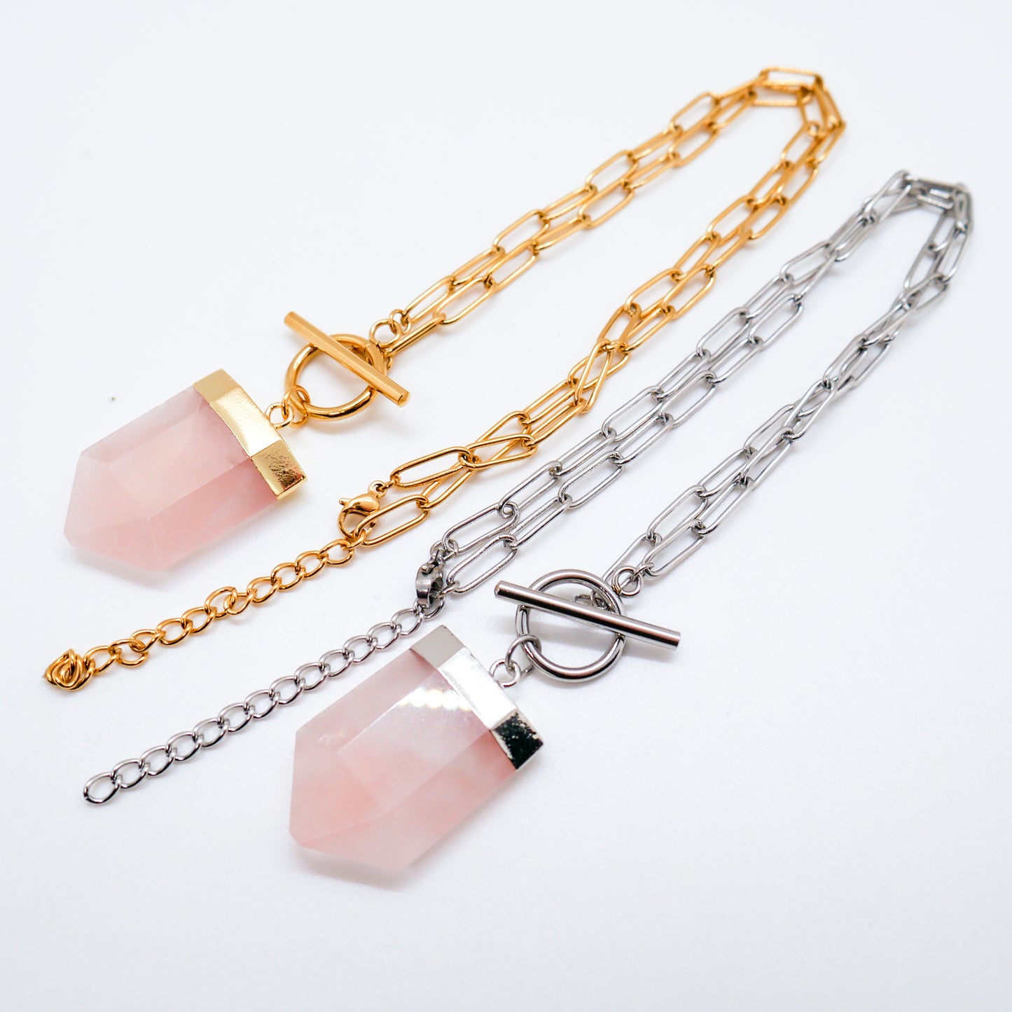 Smitten Rose Quartz Toggle Necklace