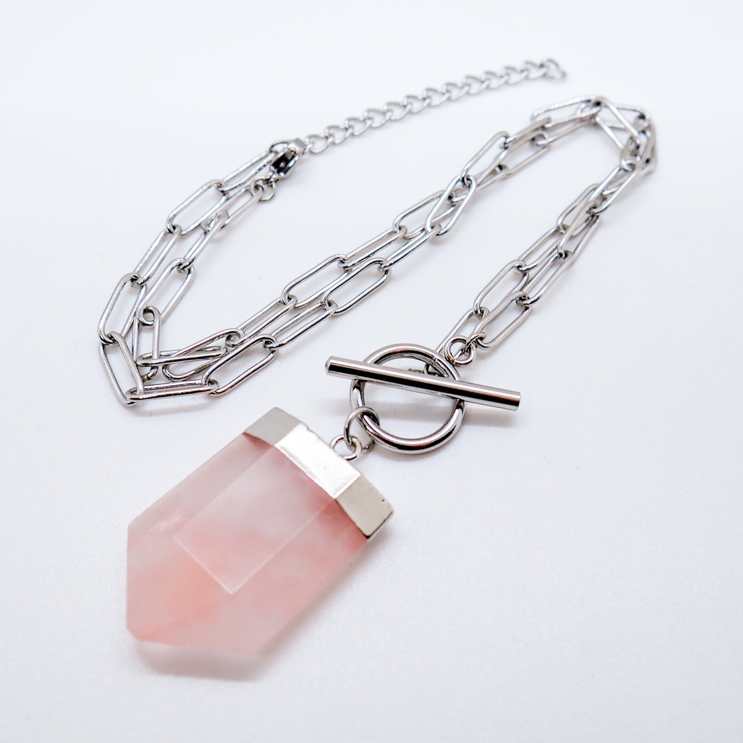 Smitten Rose Quartz Toggle Necklace