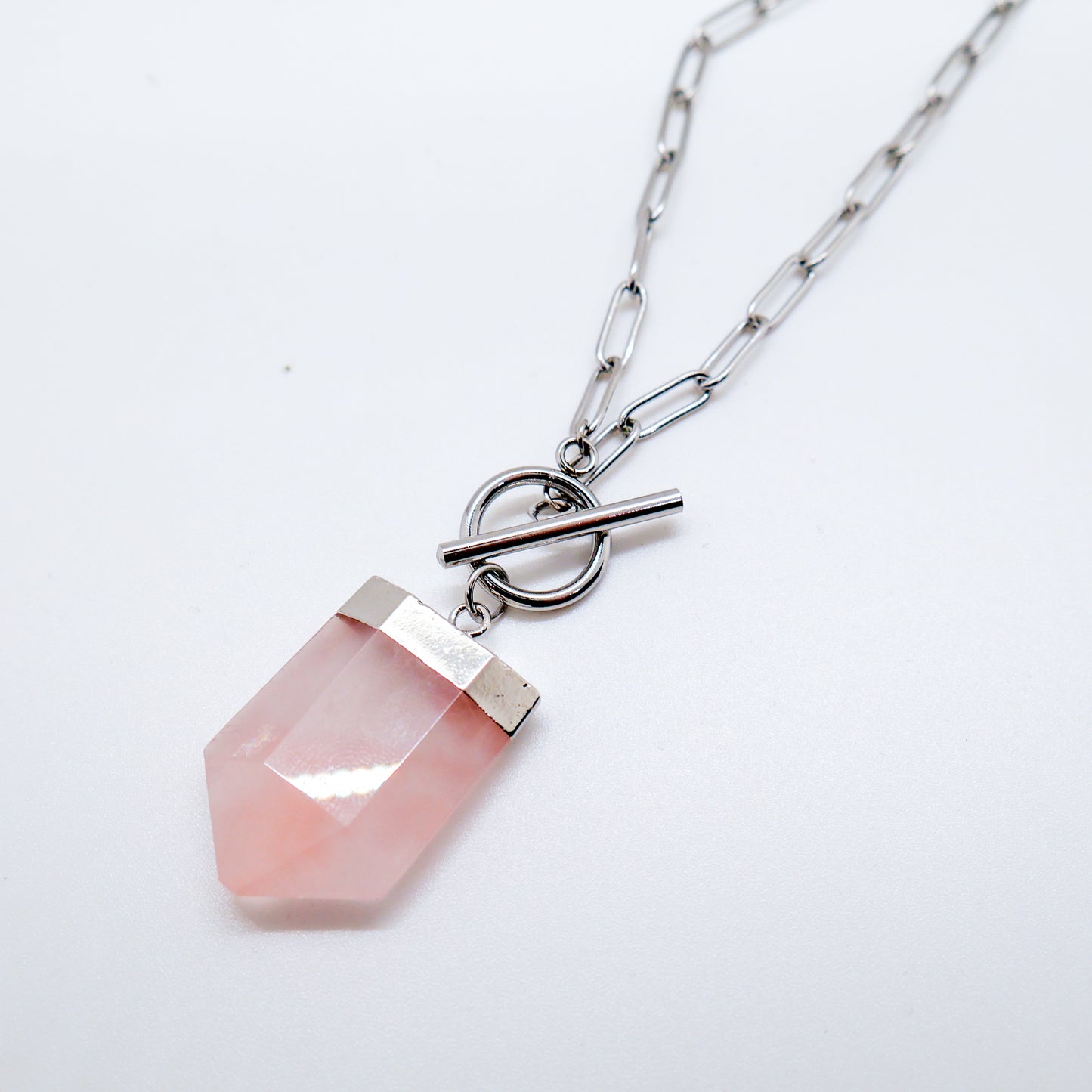 Smitten Rose Quartz Toggle Necklace