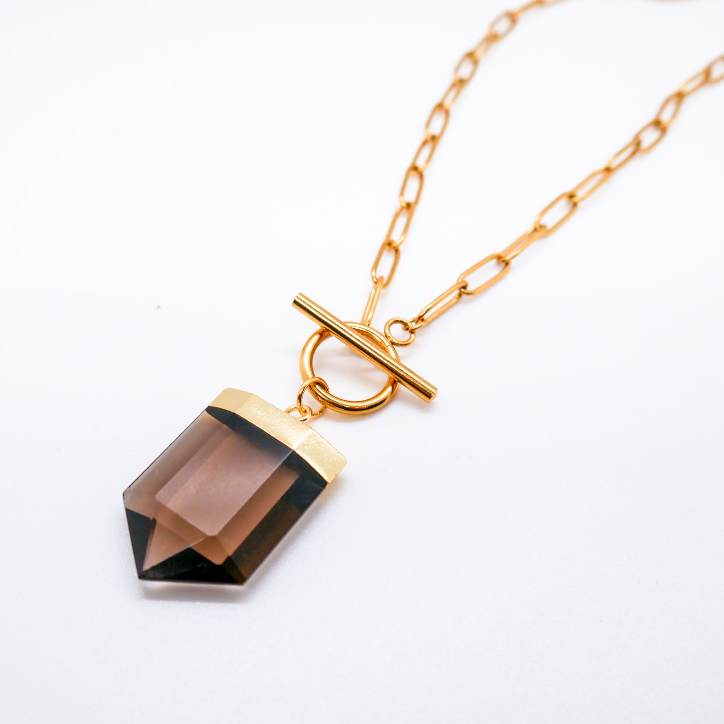 Grounding Smoky Quartz Toggle Necklace