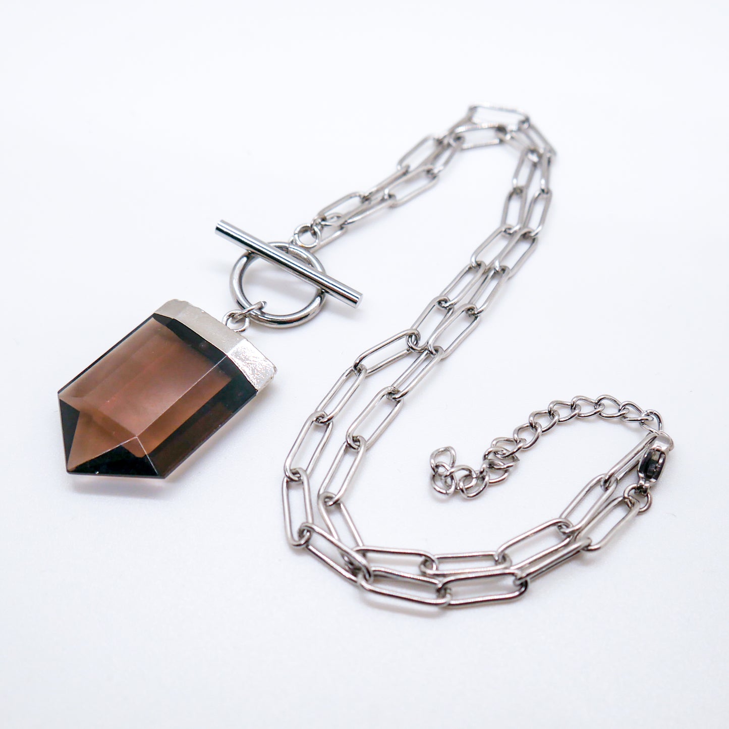 Grounding Smoky Quartz Toggle Necklace