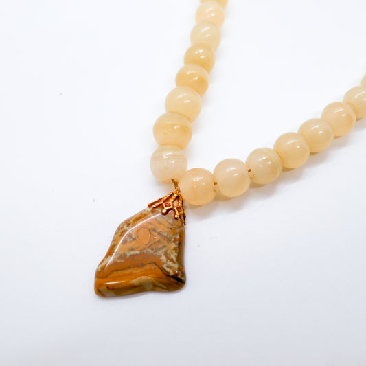 Joyful Yellow Onyx Jumbo Beaded Necklace
