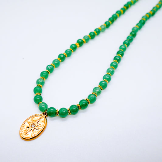 Starlit Courage Green Aventurine Necklace