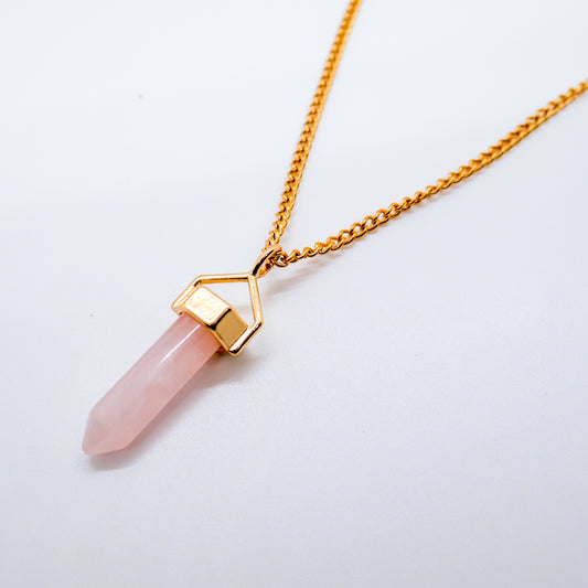 Lover’s Light Rose Quartz Necklace