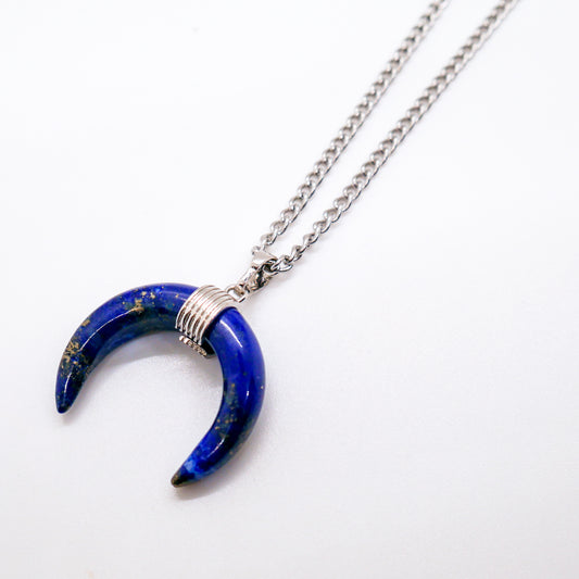 Brave Horizon Lapis Lazuli Horn Necklace