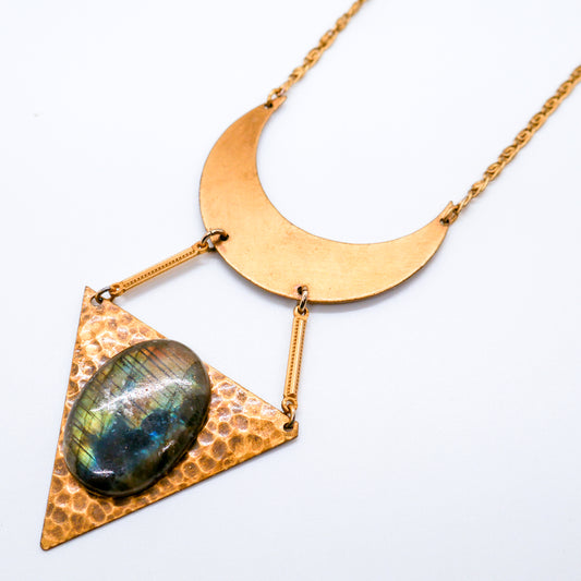 Ethereal Fire Labradorite Statement Necklace
