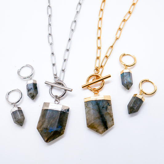 Enchanted Labradorite Necklace and Earring Bundle