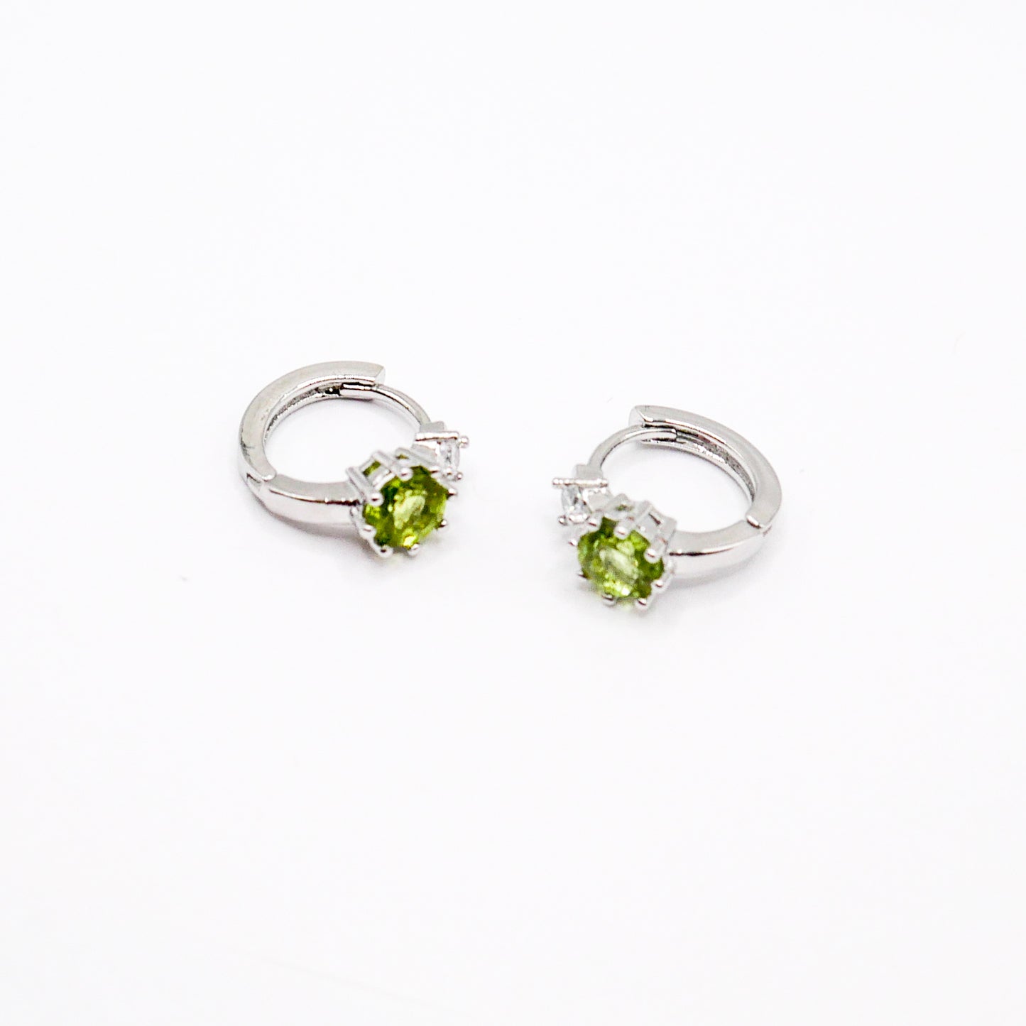 Peridot Huggy Hoops