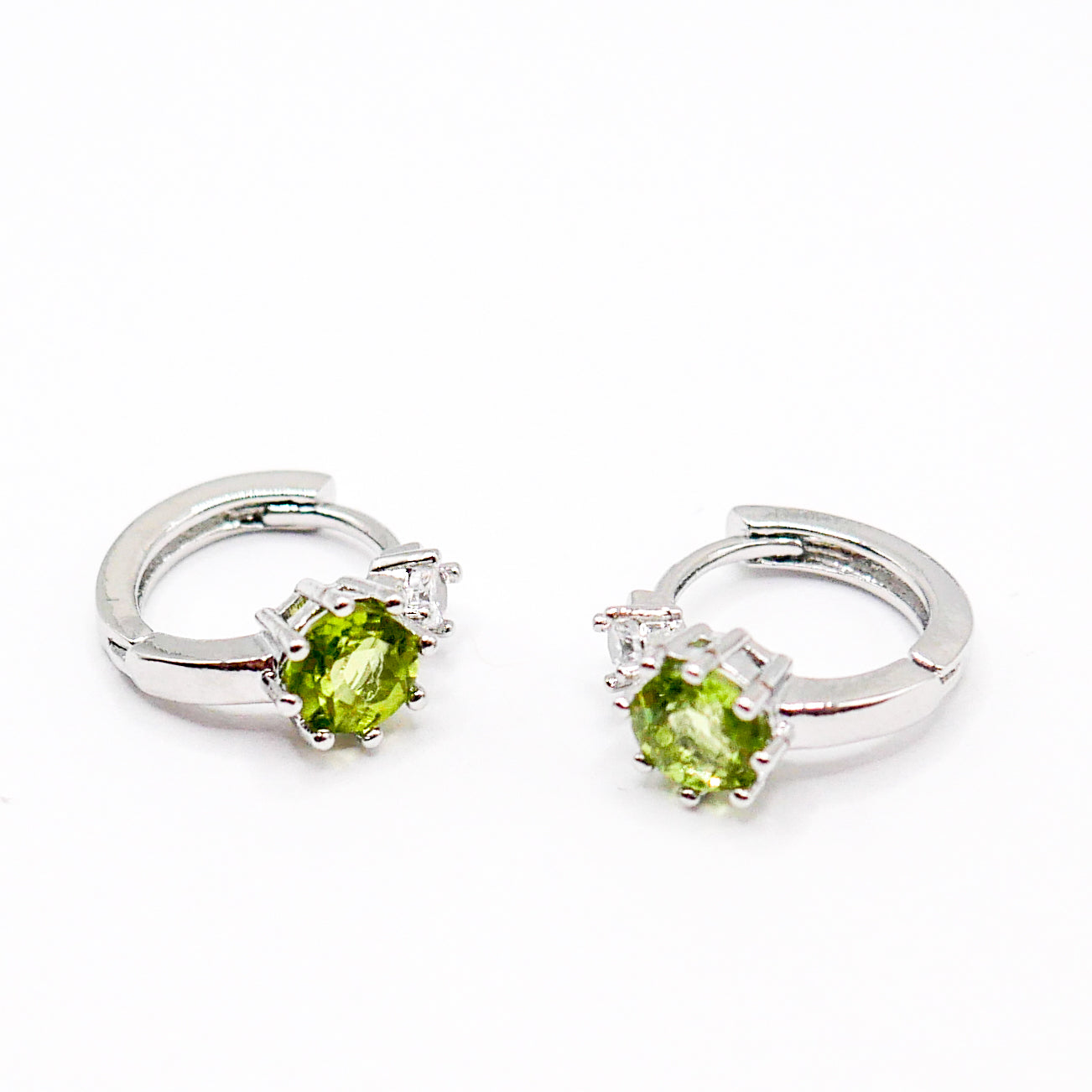 Peridot Huggy Hoops