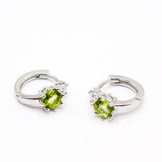 Peridot Huggy Hoops