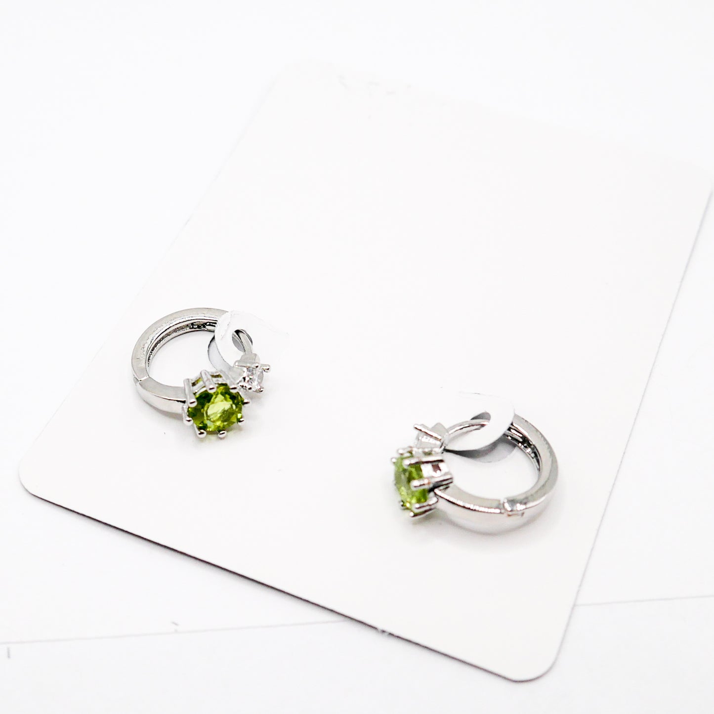 Peridot Huggy Hoops