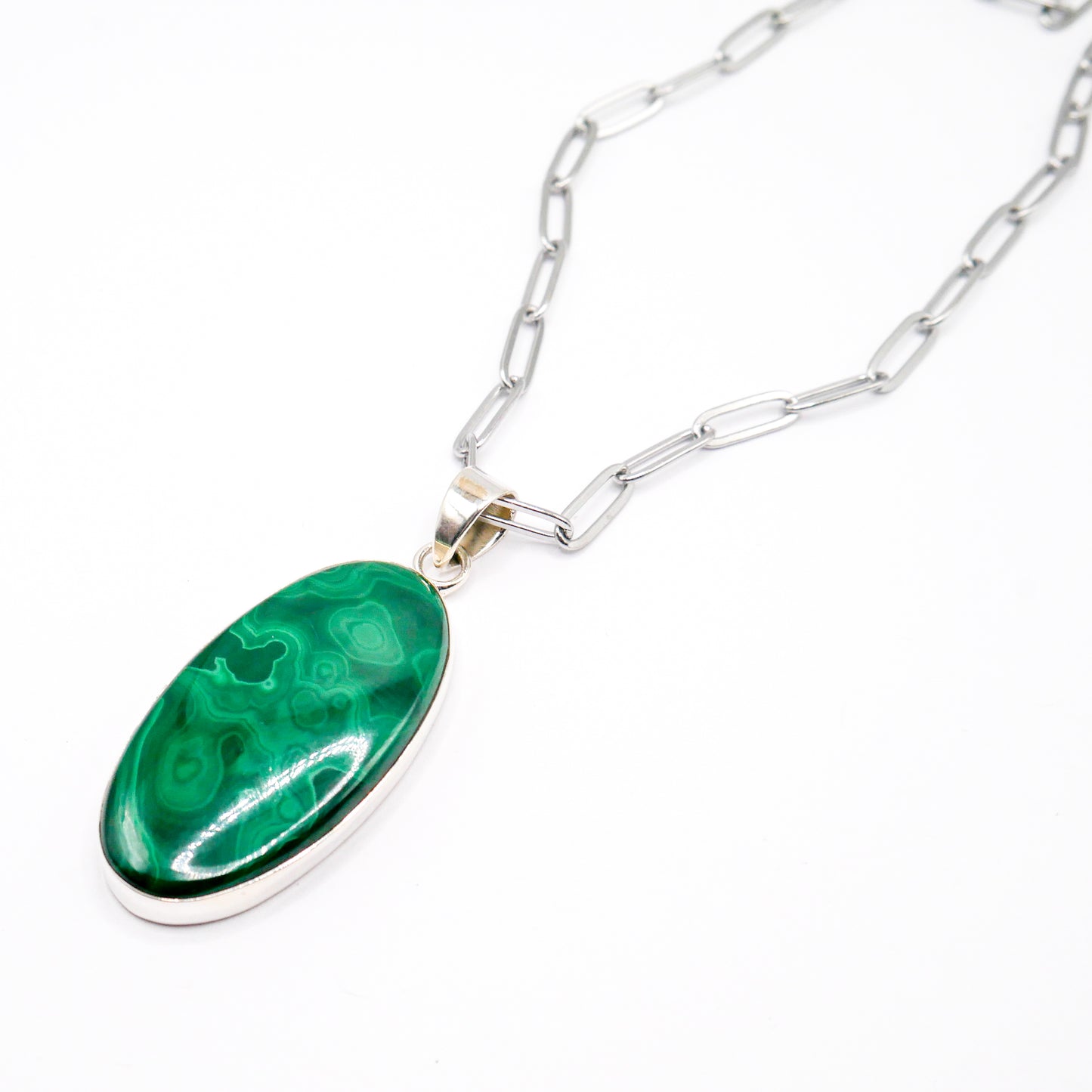 Oval Malachite necklace