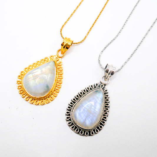 Lunar Trickle Moonstone Necklace
