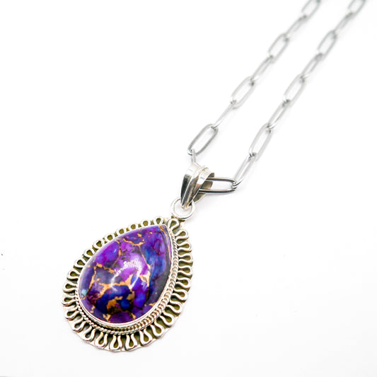 Clairvoyance Purple Turquoise Necklace