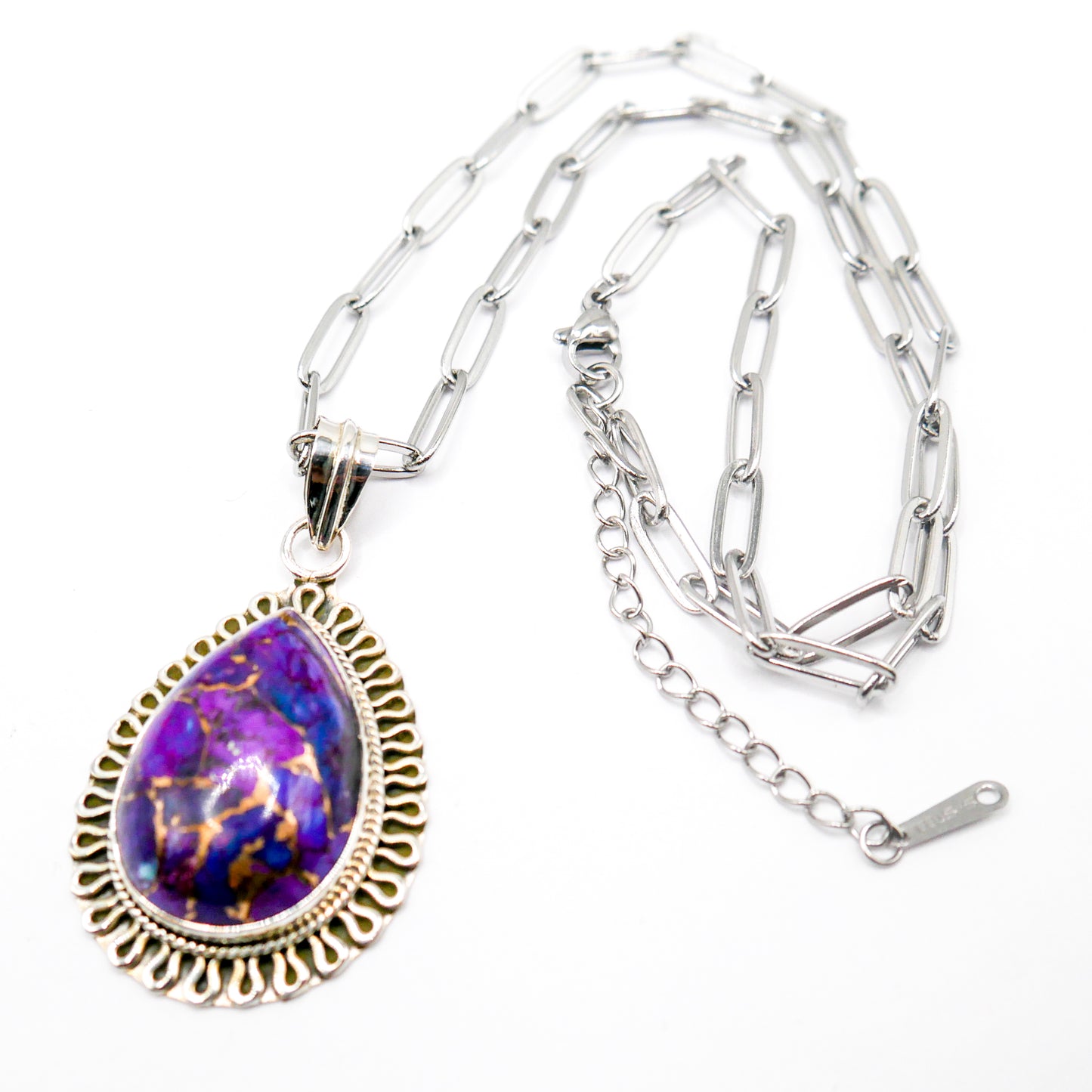 Clairvoyance Purple Turquoise Necklace