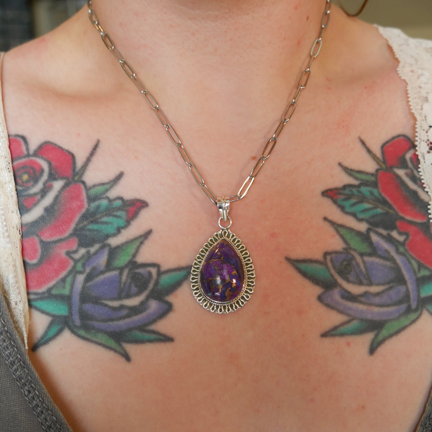 Clairvoyance Purple Turquoise Necklace