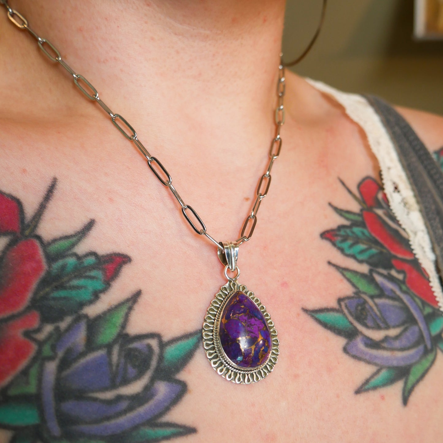 Clairvoyance Purple Turquoise Necklace