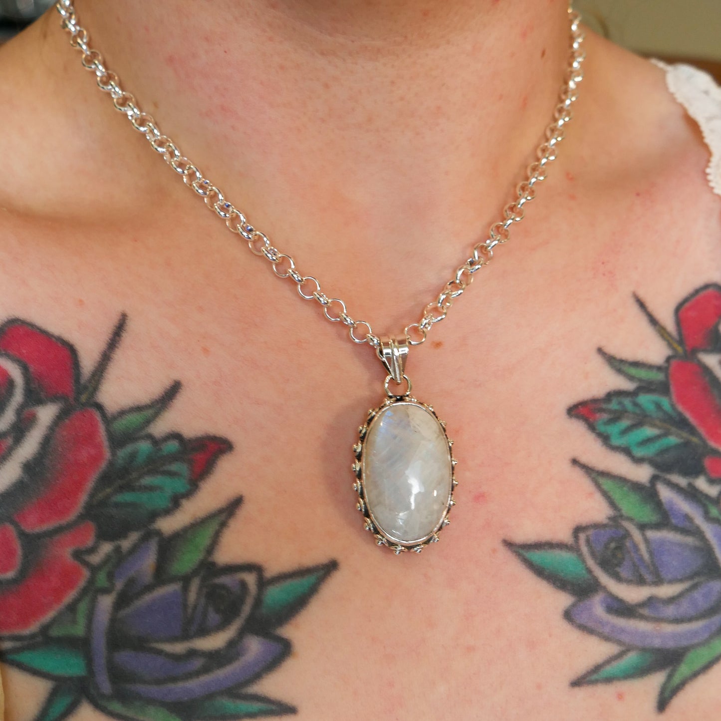 Celeste Oval Moonstone Necklace