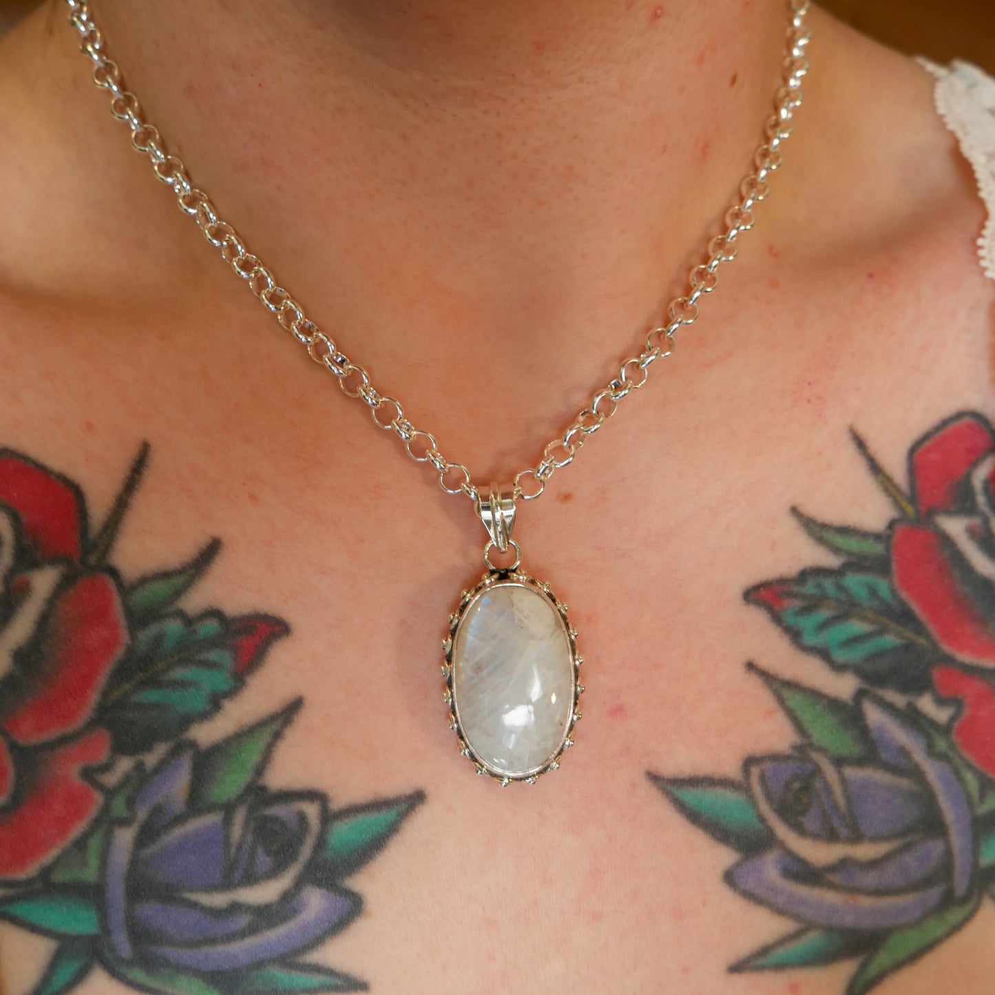 Celeste Oval Moonstone Necklace