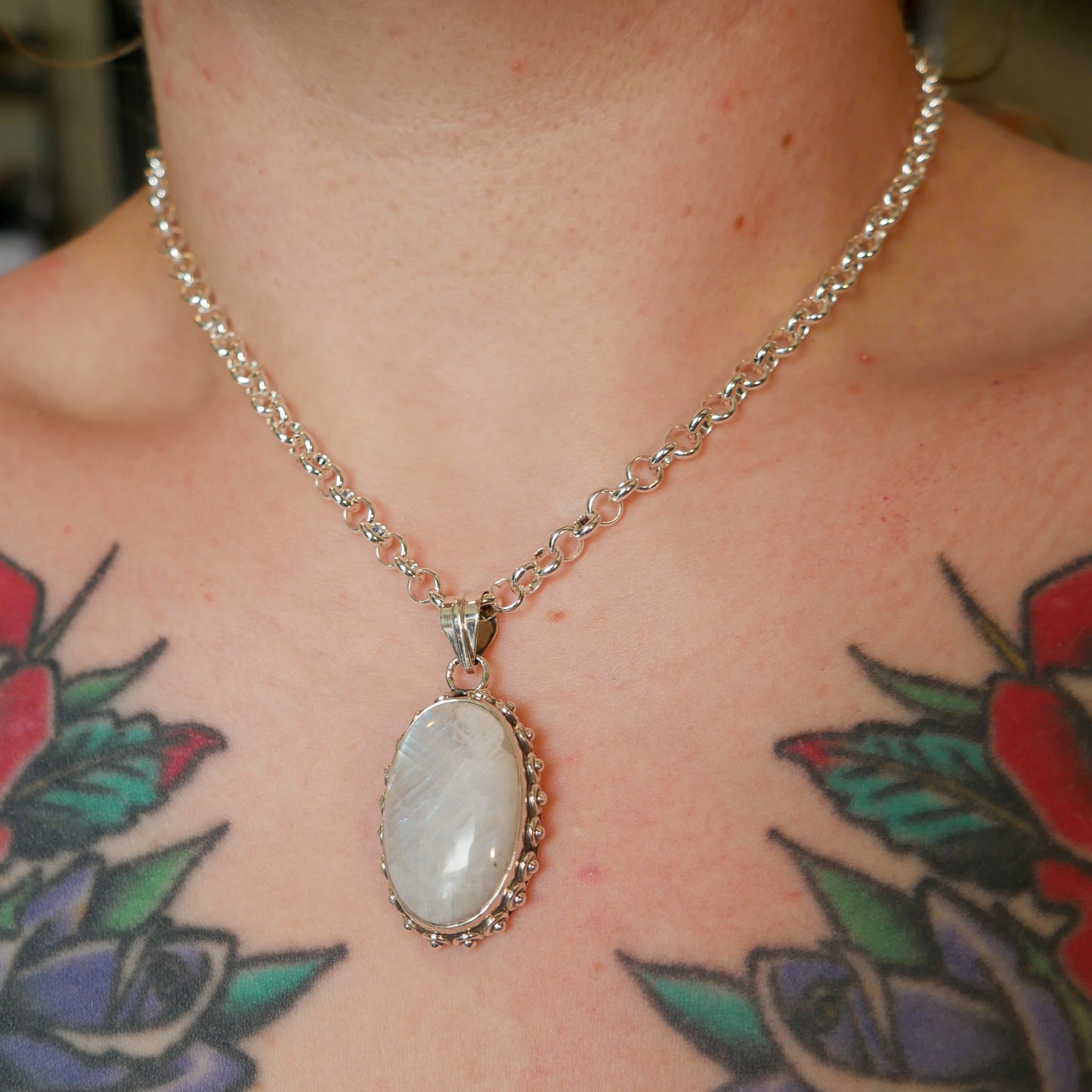 Celeste Oval Moonstone Necklace