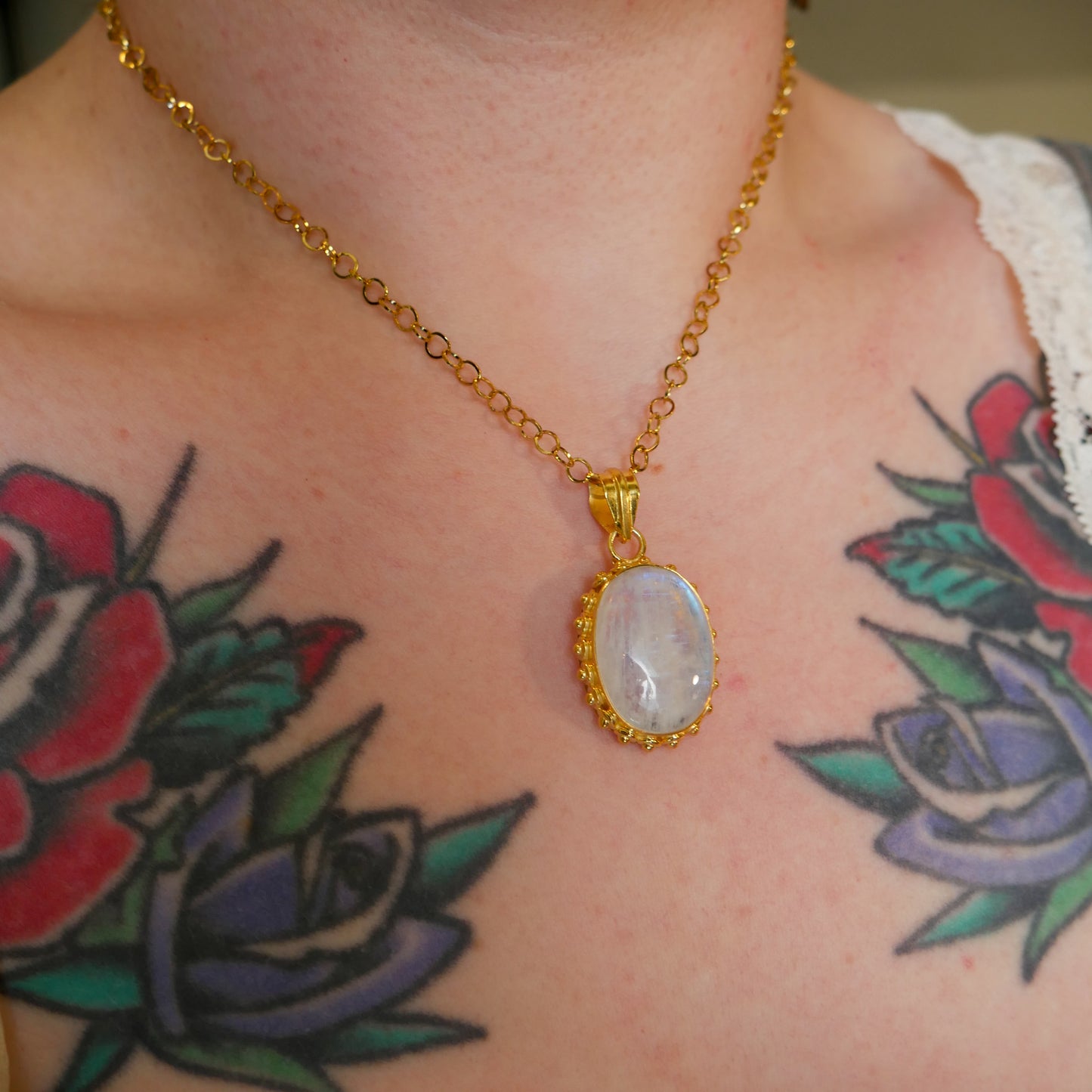 Celeste Oval Moonstone Necklace