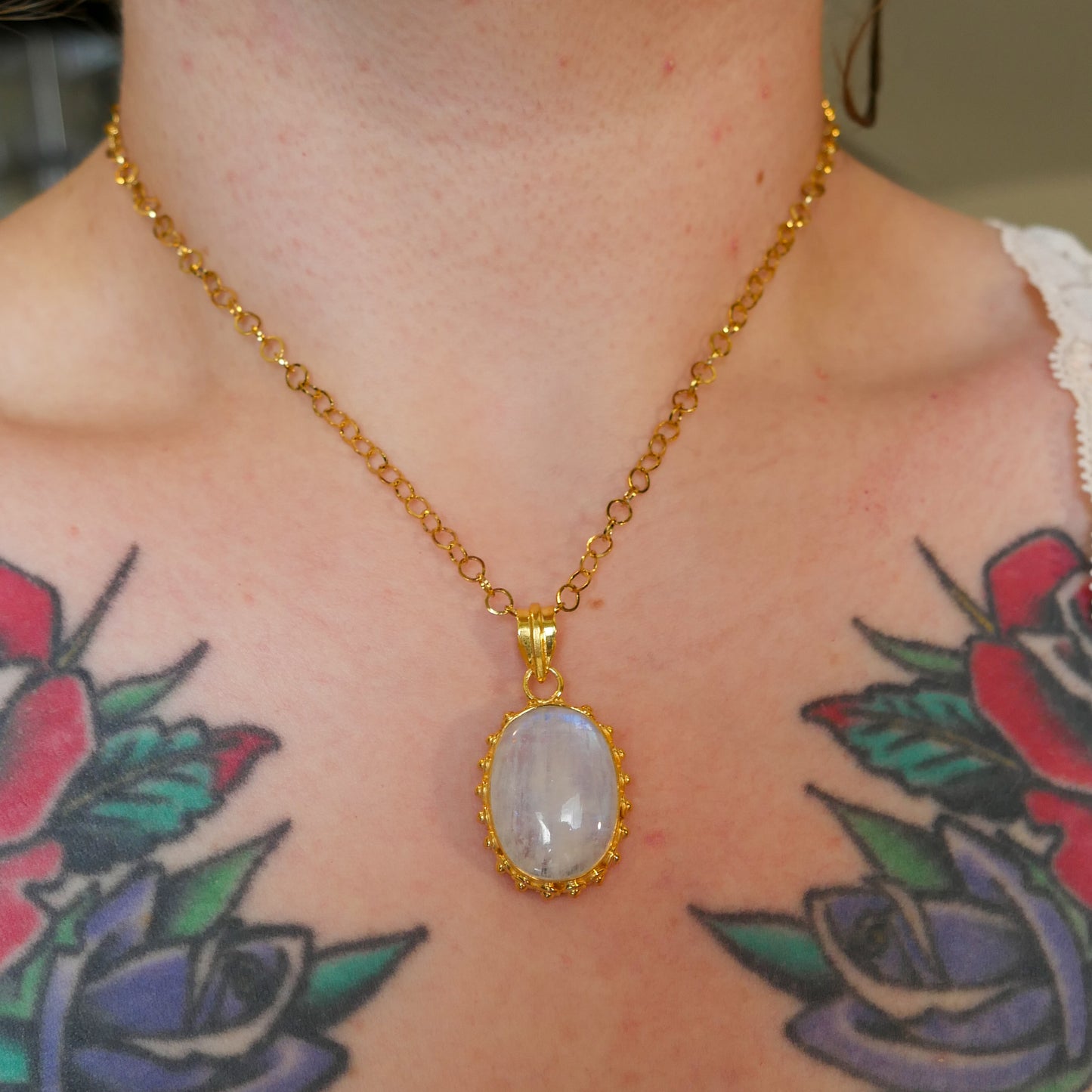 Celeste Oval Moonstone Necklace