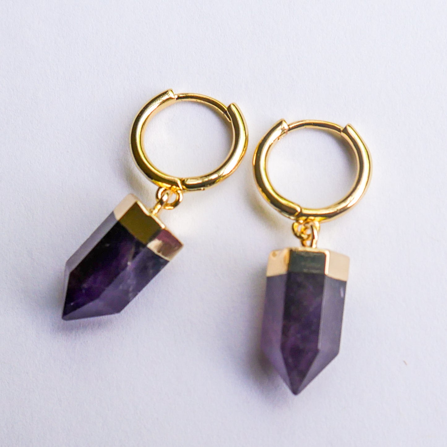 Intuitive Amethyst Huggy Hoops