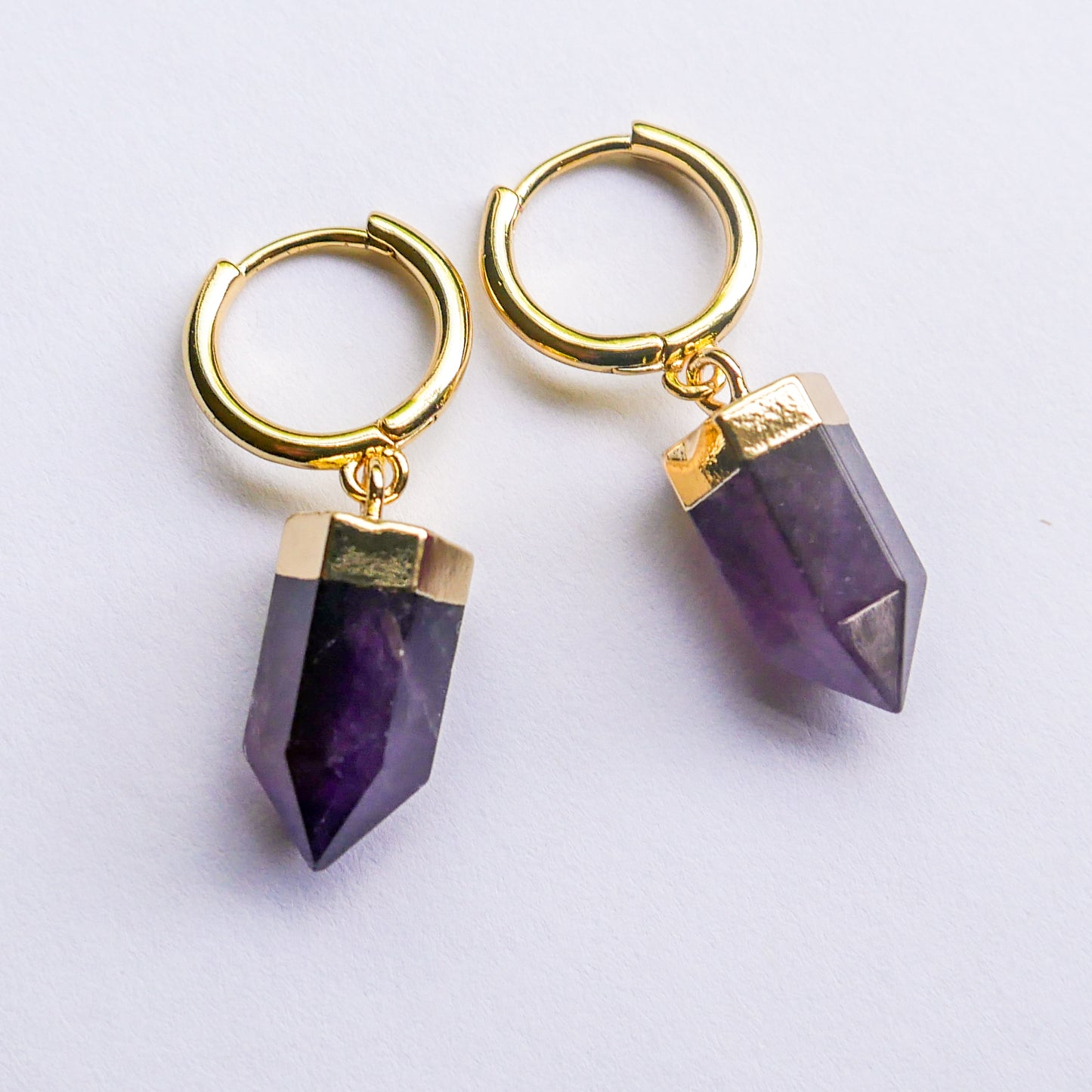 Intuitive Amethyst Huggy Hoops