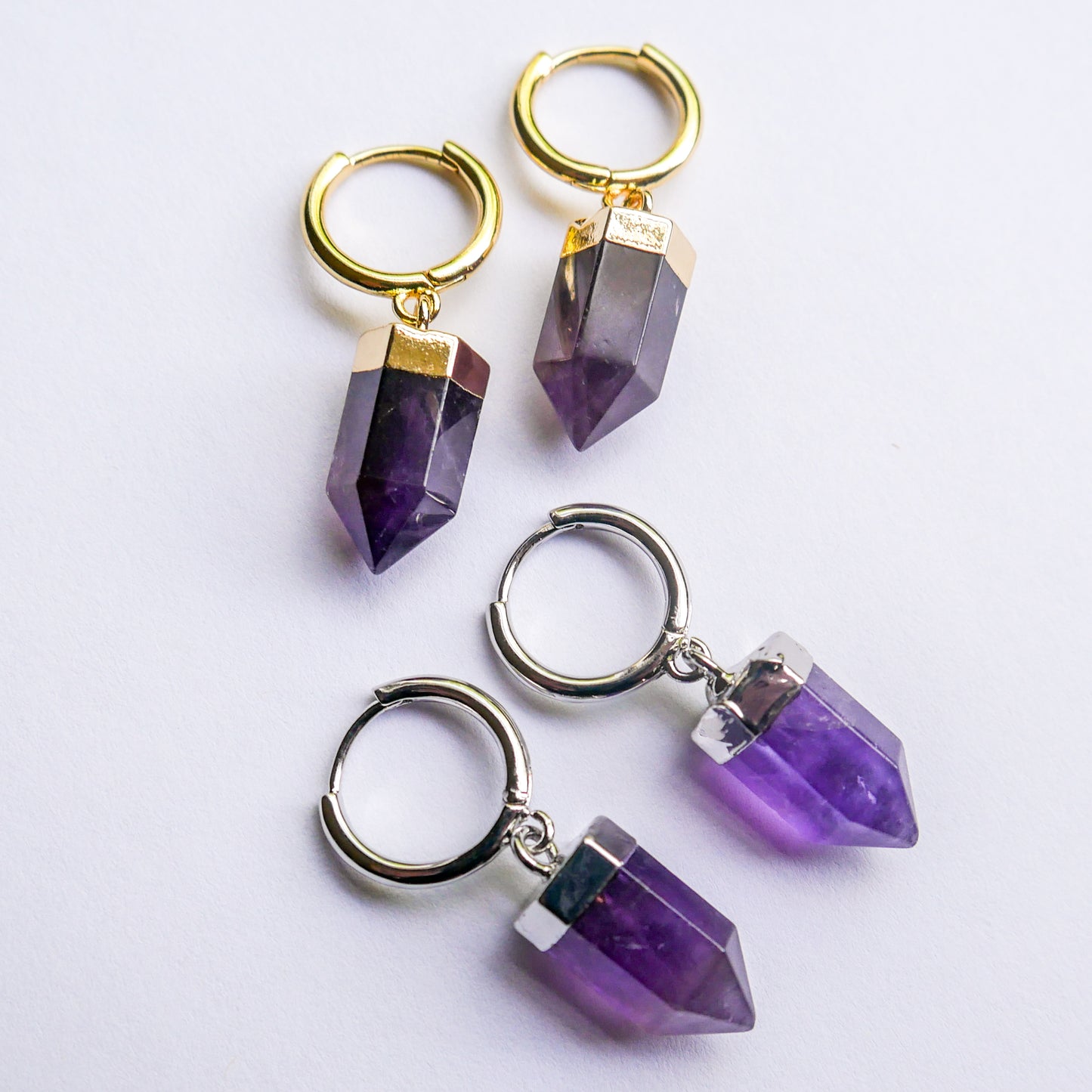 Intuitive Amethyst Huggy Hoops