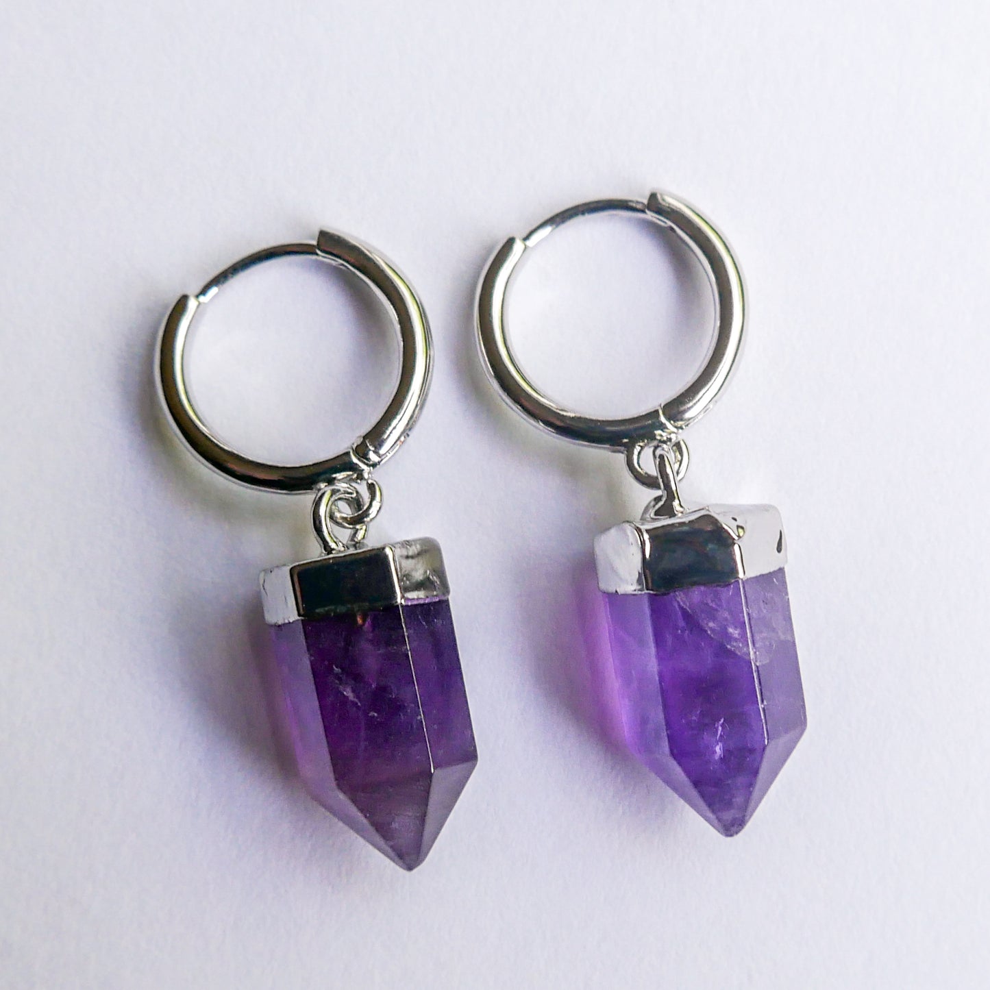 Intuitive Amethyst Huggy Hoops